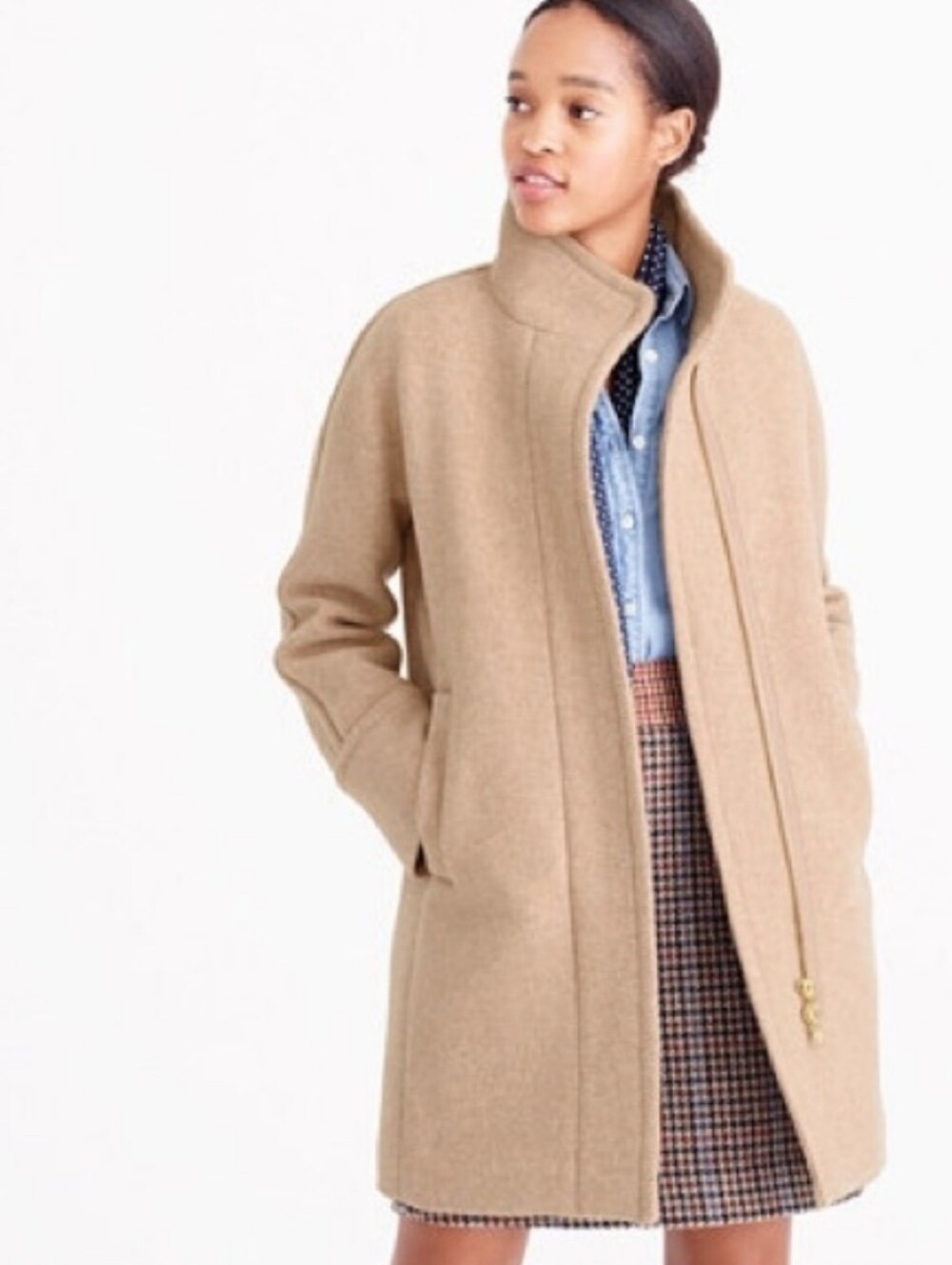 J. Crew camel color wool blend city coat